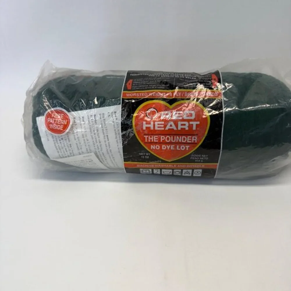 Red Heart The‎ Pounder Acrylic Yarn 389 Hunter Green No Dye Lot 16 oz
